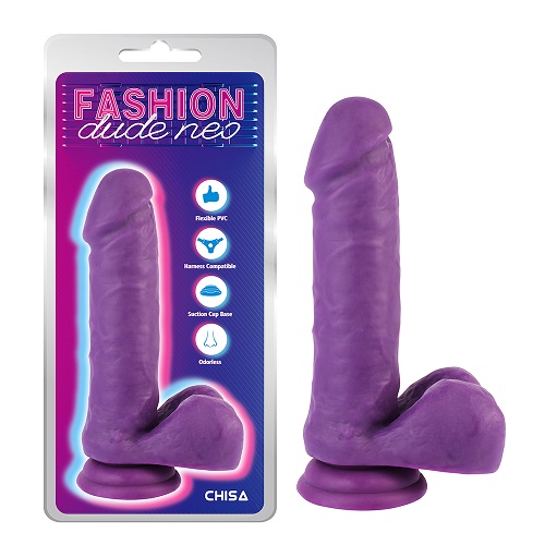 7,6 colio dvigubo tankio gaidžio dildo violetinė