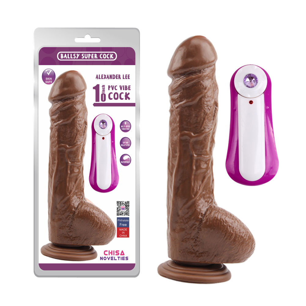 Alexander Lee 10 colių vibruojanti dildo-ruda