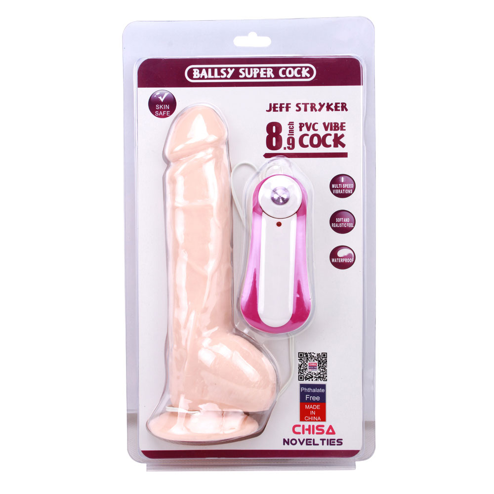 JEFF STRYKER 8,9 colių tikroviškas vibruojantis dildo